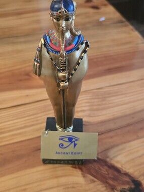 Gold Egyptian Pharaoh Figurine with Blue and Red Accents - Home Accents